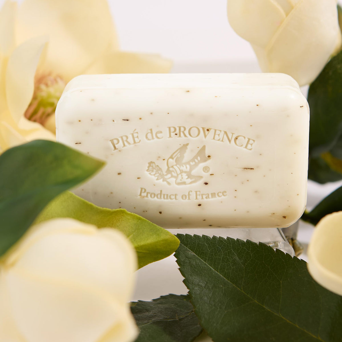 Pre de Provence soap bar next to a sink