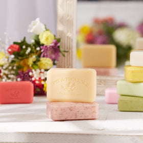 Pre de Provence soap displayed in a luxury gift basket