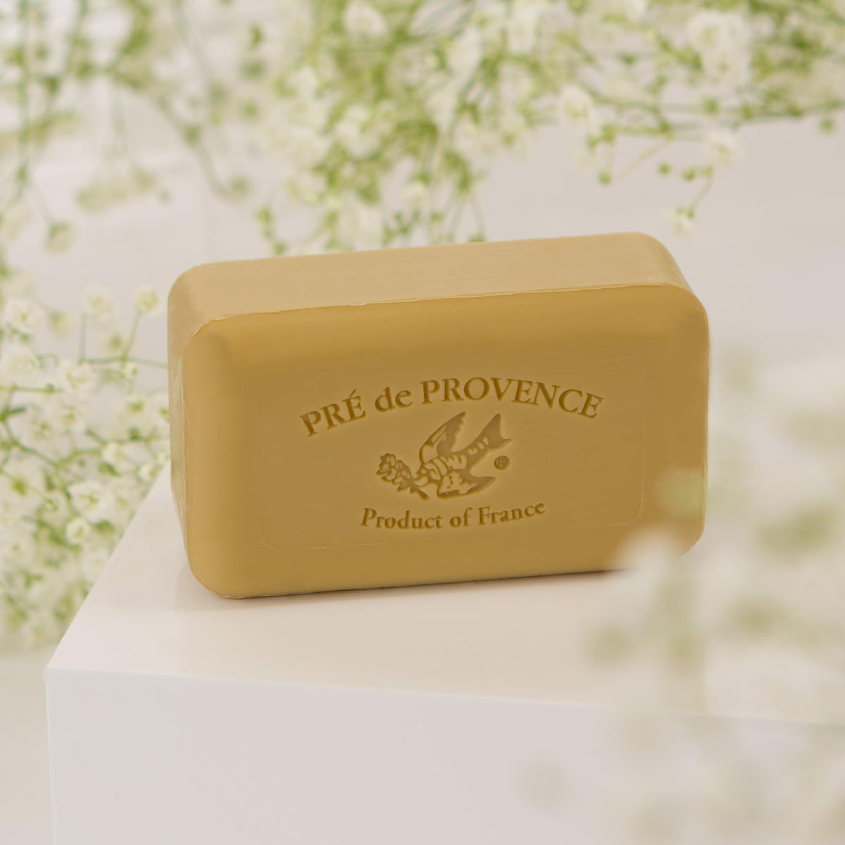Pre de Provence Verbena Soap Bar on a sink