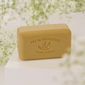 Pre de Provence Verbena Soap Bar on a sink
