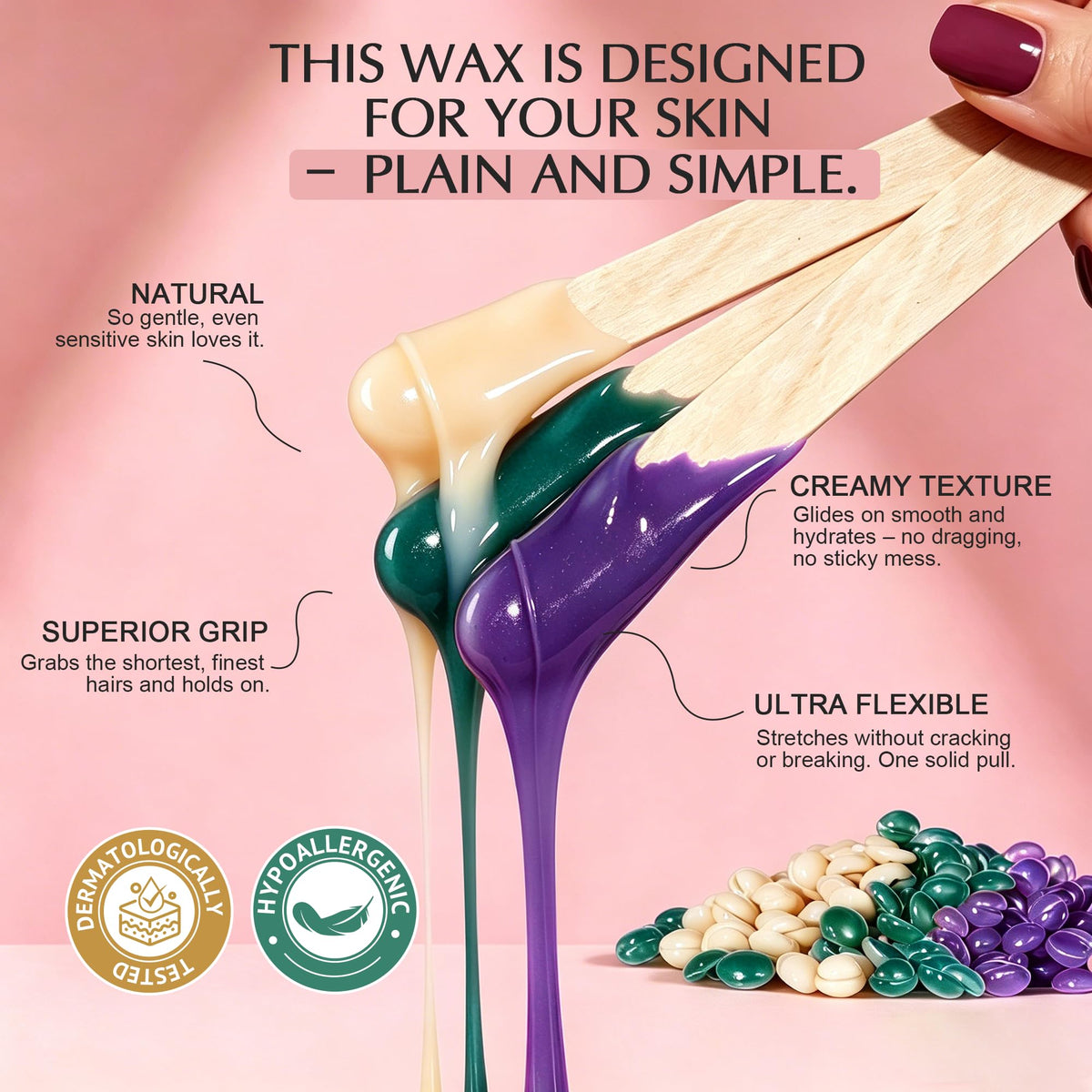Pre-wax spray and post-wax hydrating cream included