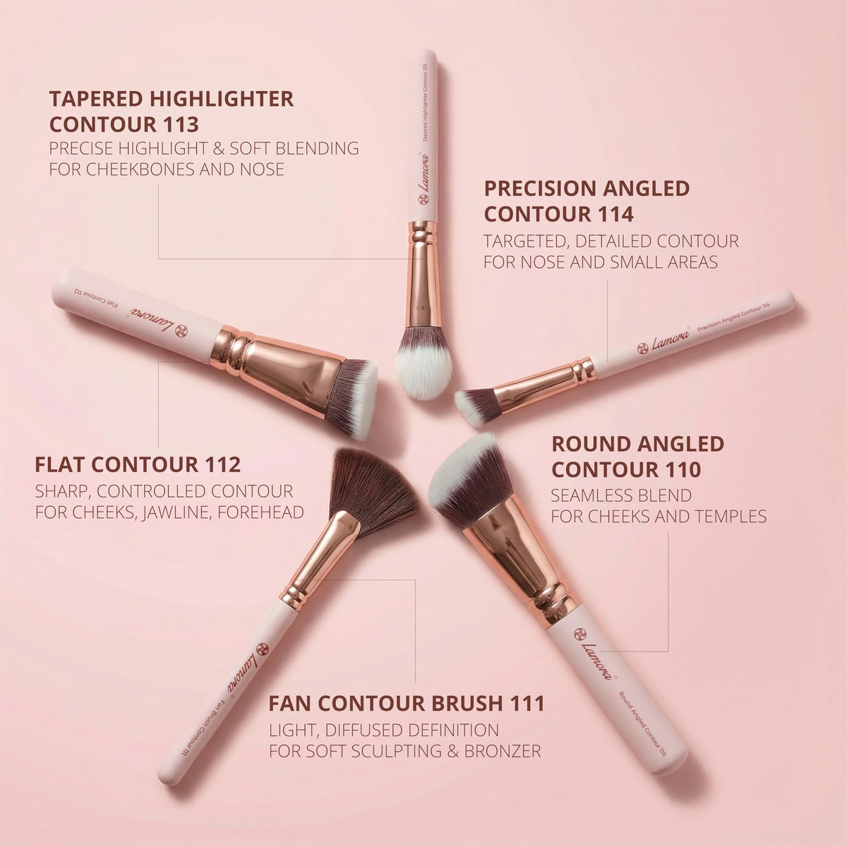 Precision angled contour brush from Lamora Pro Face Contour Brush Set