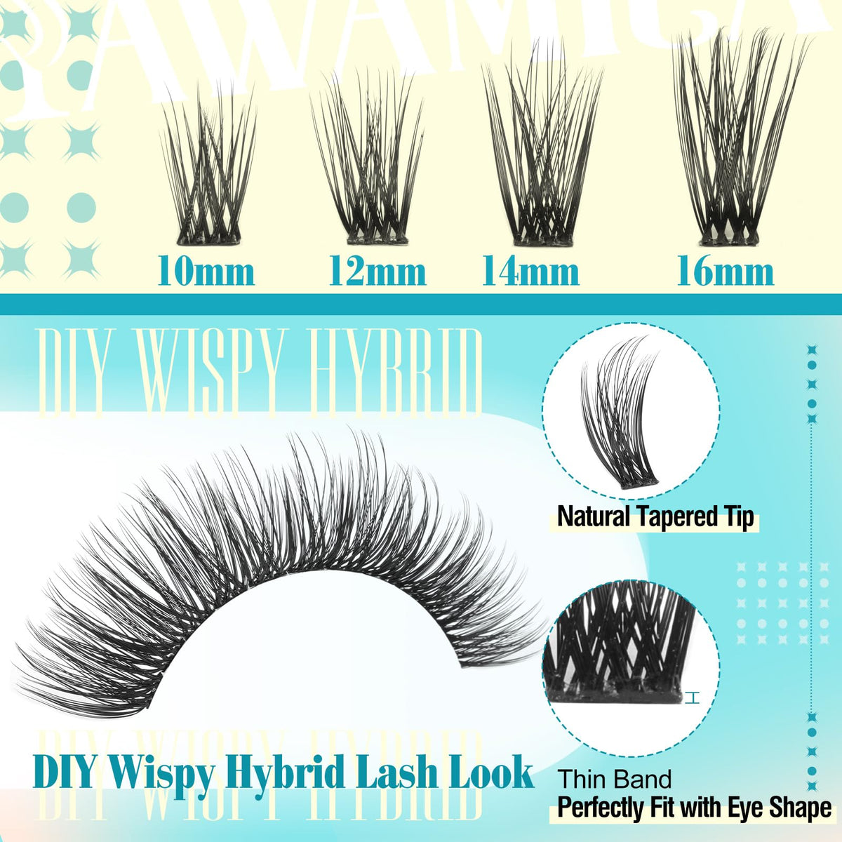 Precision lash tweezers included in Yawamica kit