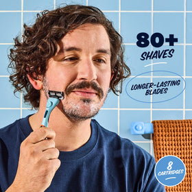 Precision trimmer on Dollar Shave Club razor cartridge