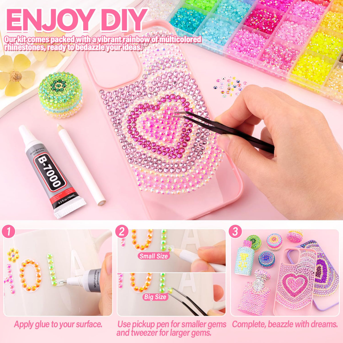 Precision tweezer and pickup pen included in the kit