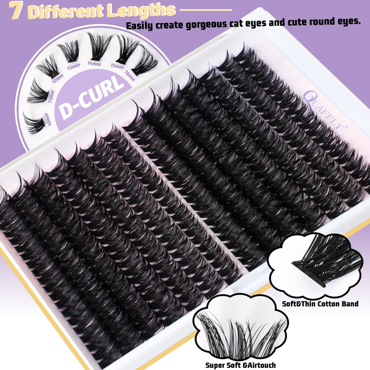 Precision tweezers from QUAFFLY Lash Clusters Kit