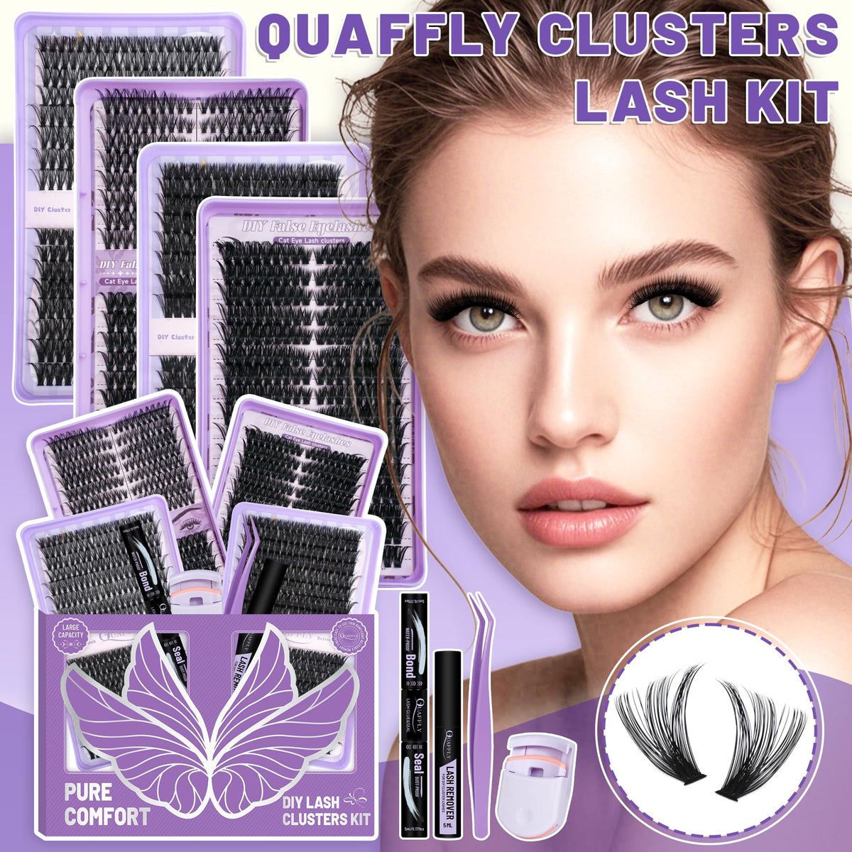 Precision tweezers included in QUAFFLY lash kit