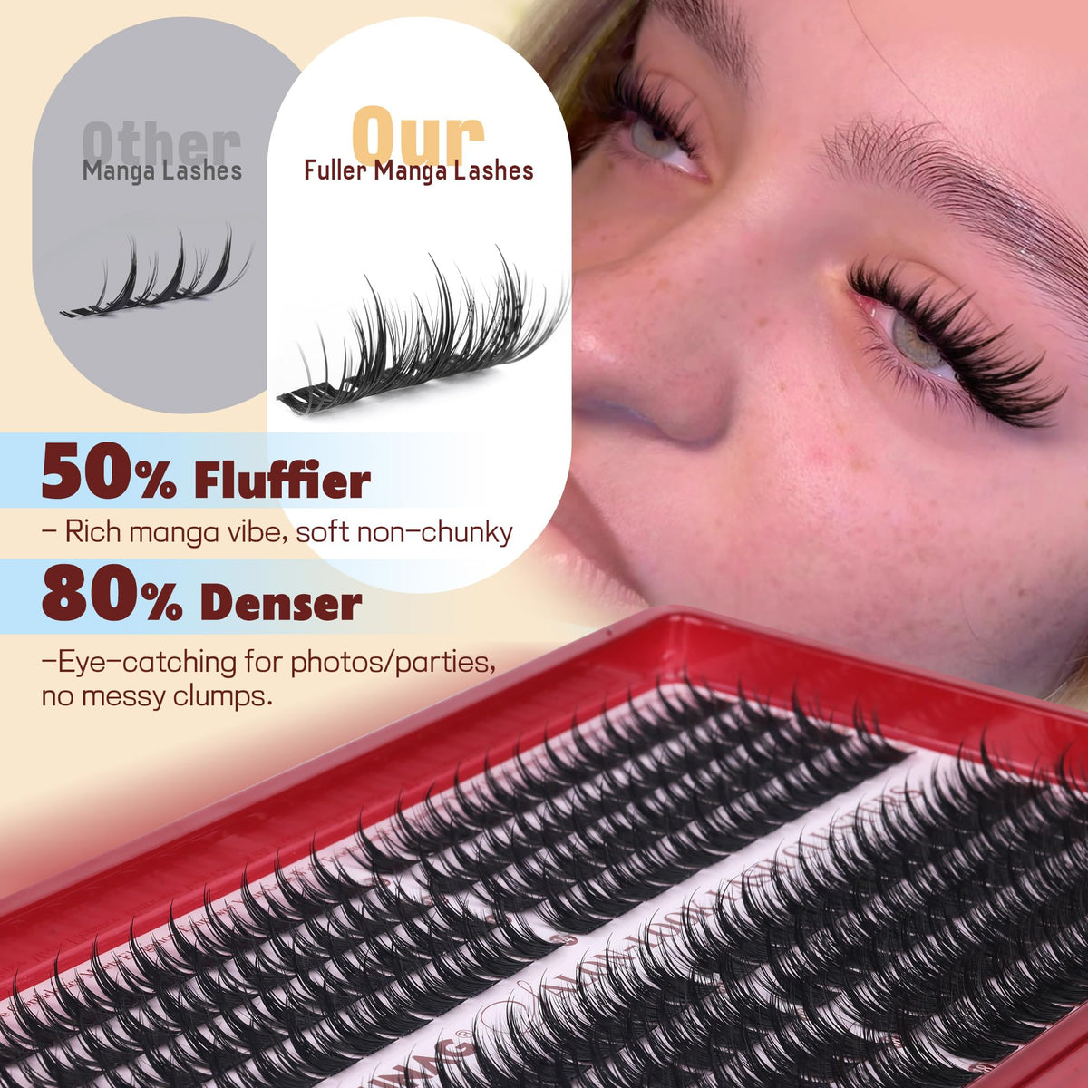 Precision tweezers included in TOOCHUNAG Lash Clusters Kit