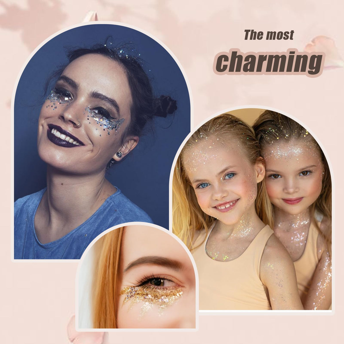 Prehot Face Body Glitter Gel application using a brush
