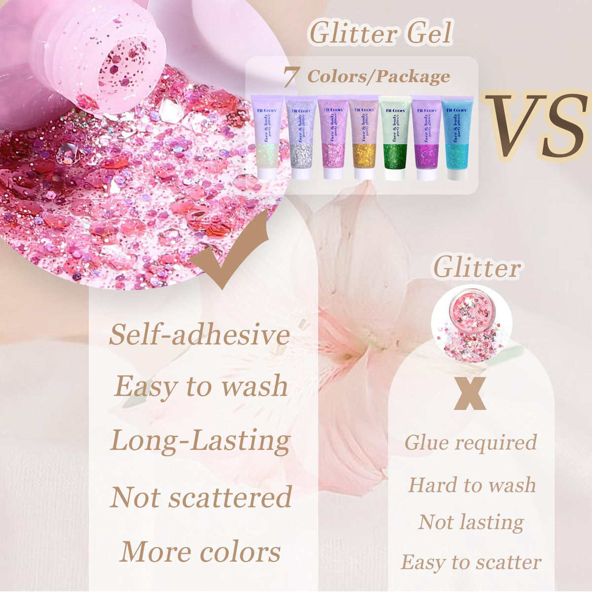 Prehot Face Body Glitter Gel applied on skin