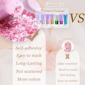 Prehot Face Body Glitter Gel applied on skin