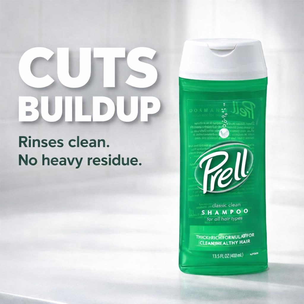 Prell Classic Clean Shampoo bottle side view