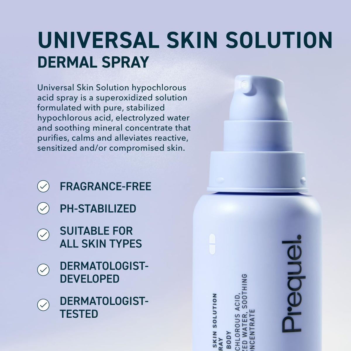 Prequel Hypochlorous Acid Facial Mist 4oz back view