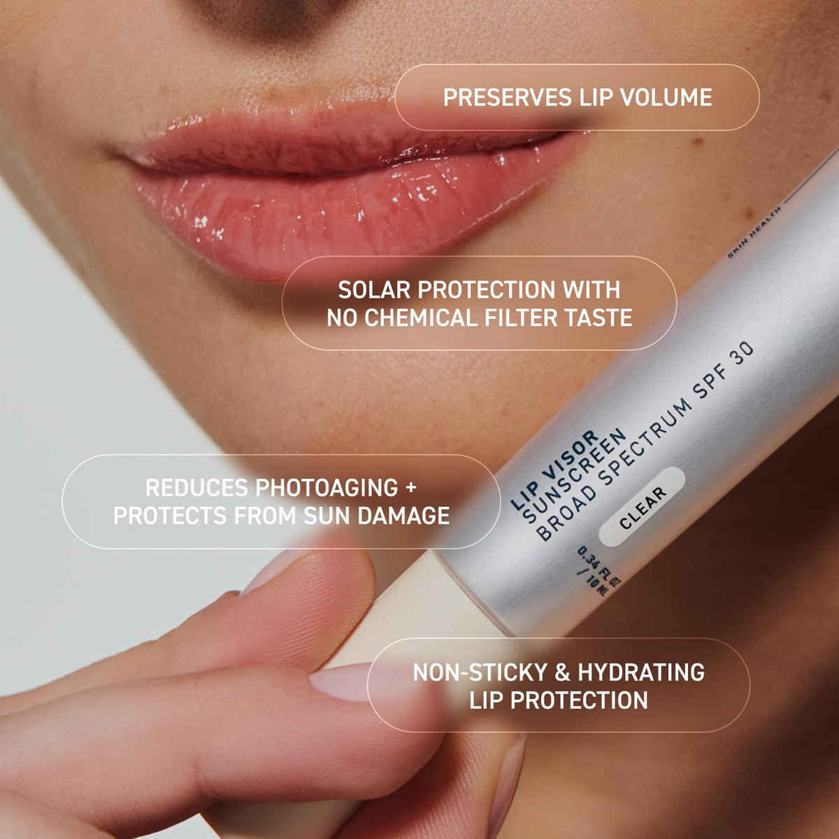 Prequel Lip Visor Clear Lip Balm SPF 30 mint flavour texture