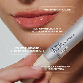 Prequel Lip Visor Clear Lip Balm SPF 30 mint flavour texture