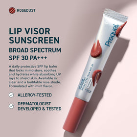 Prequel Lip Visor Tinted Lip Balm SPF 30 Rosedust Mint packaging