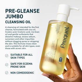 Prequel Pre-Gleanse Oil Cleanser 13.5oz pump close-up