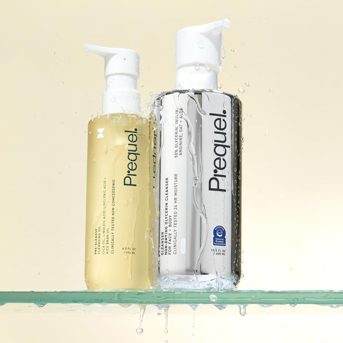 Prequel Skin Cleansing Oil with water to illustrate emulsification
