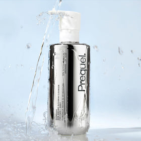 Prequel Skin Gleanser Face Wash with skincare routine products