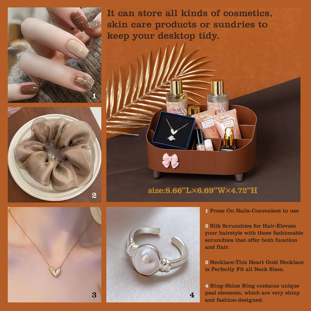 Press-on nails set with instructions for easy application