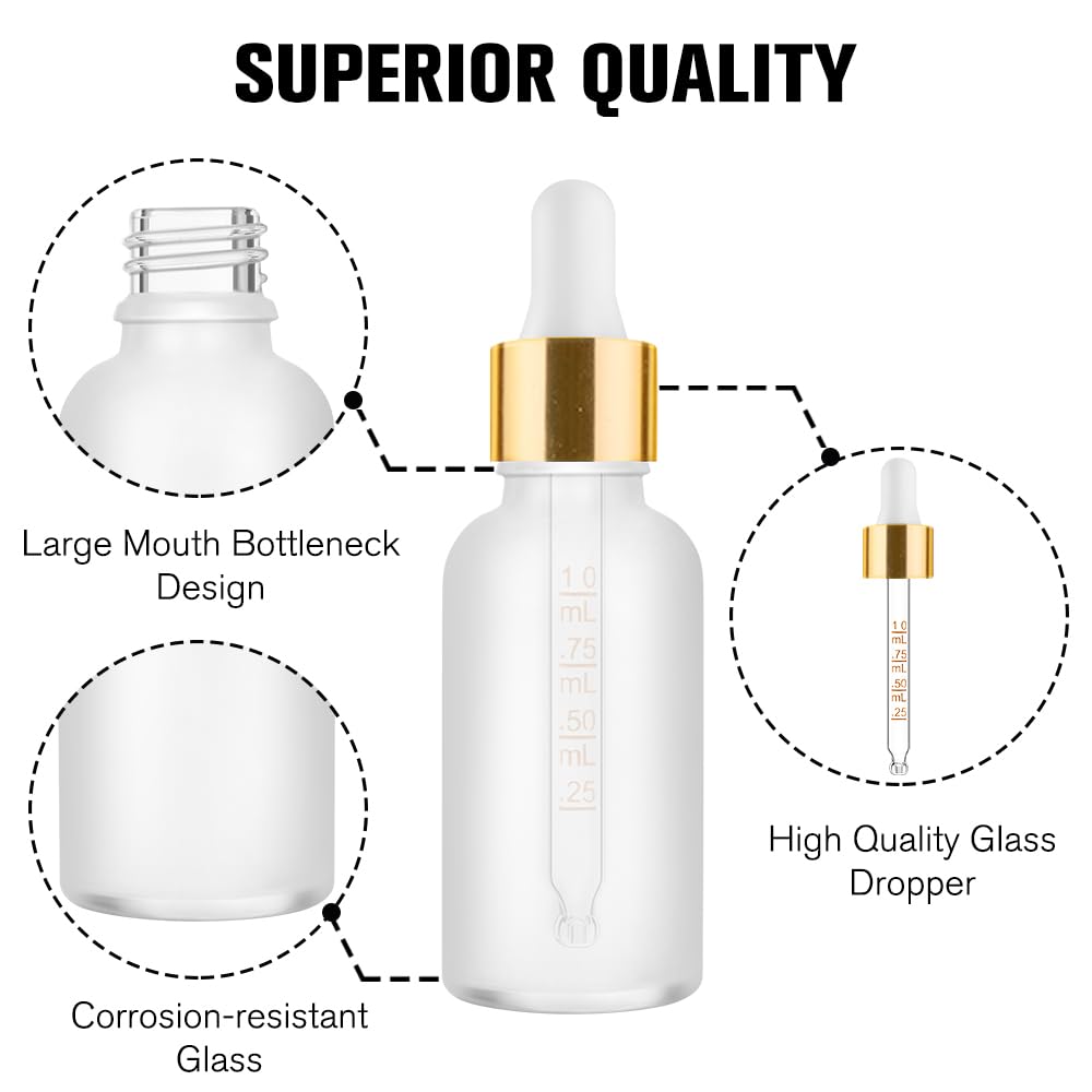 PrettyCare 1 fl oz Boston round glass bottles displayed together