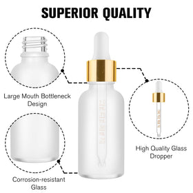 PrettyCare 1 fl oz Boston round glass bottles displayed together