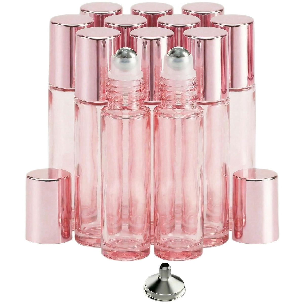 PrettyCare 12 Pack 10ml Essential Oil Roller Bottles front view