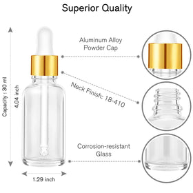 PrettyCare 1oz Dropper Bottle with funnel and pipette