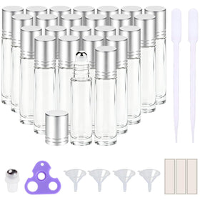 PrettyCare 24 pack essential oil roller bottles front view
