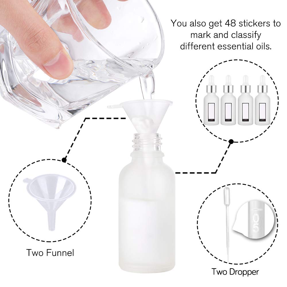 PrettyCare dropper bottles with silver caps and labels