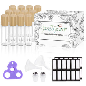 PrettyCare essential oil roller bottle set with packaging
