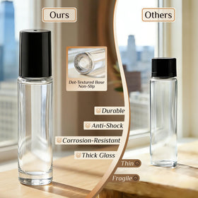 PrettyCare essential oil roller bottle showing screw bottle mouth