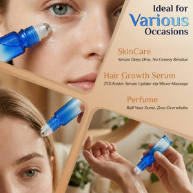 PrettyCare essential oil roller bottles in a travel bag