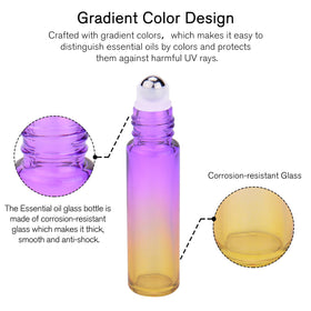 PrettyCare essential oil roller bottles with stainless steel roller balls