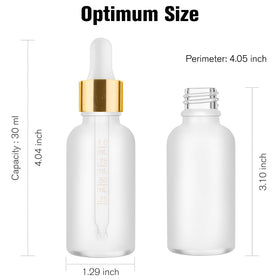 PrettyCare glass dropper bottle with 3.1-inch dropper and measurement markings
