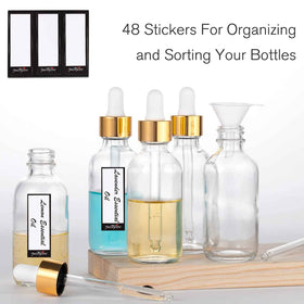 PrettyCare glass dropper bottles arranged for easy access