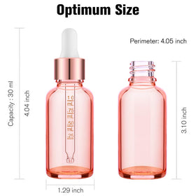 PrettyCare glass eye dropper bottles with included labels and funnels