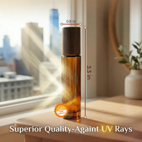PrettyCare roller bottle set displayed on a wooden surface