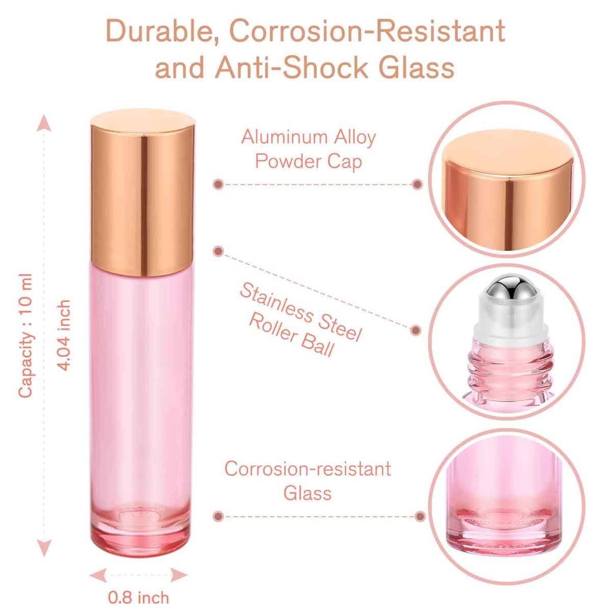 PrettyCare roller bottle set with funnels and droppers