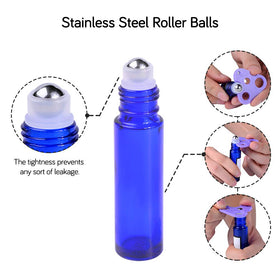 PrettyCare roller bottles labelled for essential oils