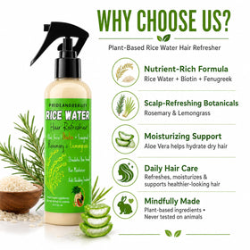 PRIDE AND BEAUTY Fermented Rice Water Hair Refresher misting application