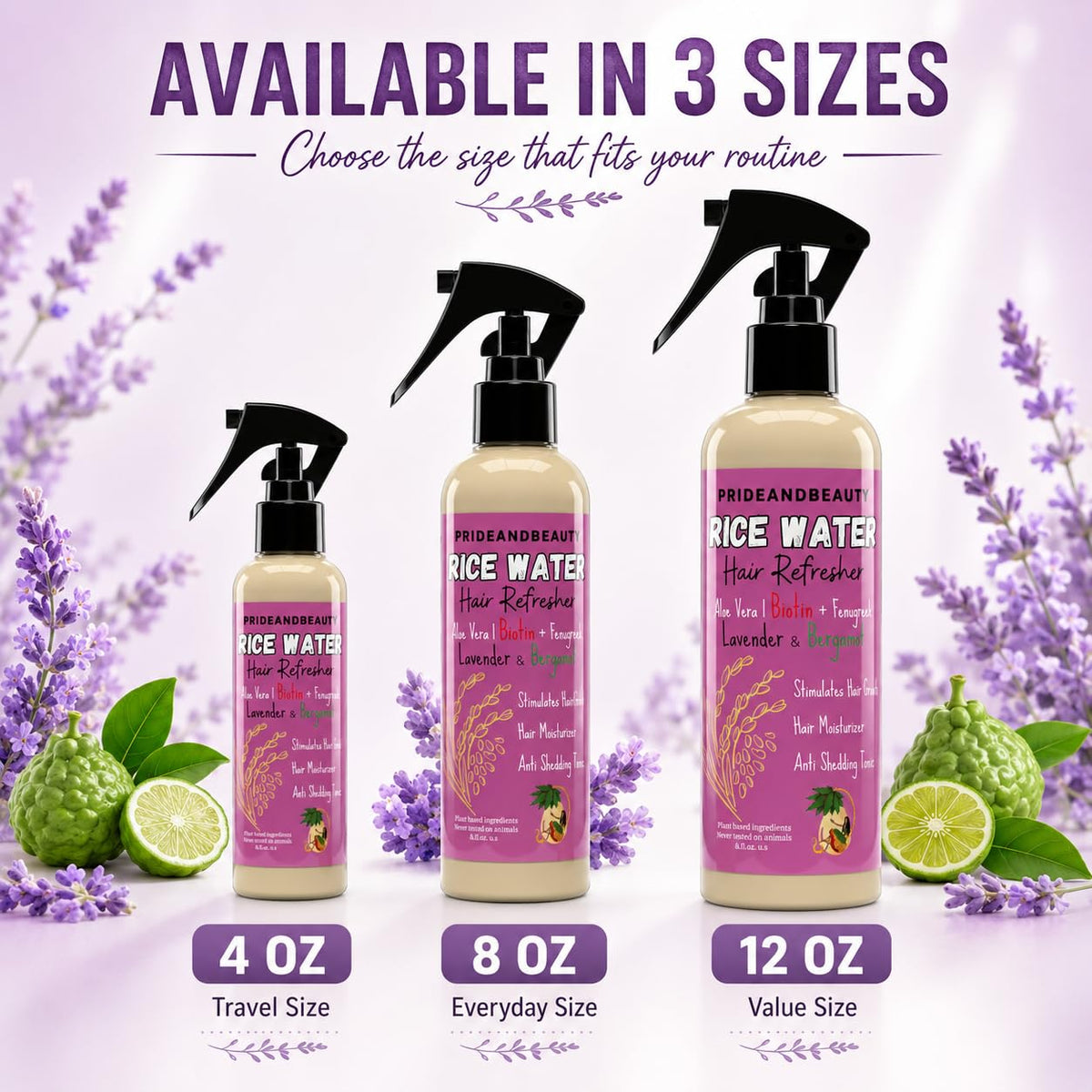 PRIDE AND BEAUTY HAIR Fermented Rice Water Spray 4oz packaging details