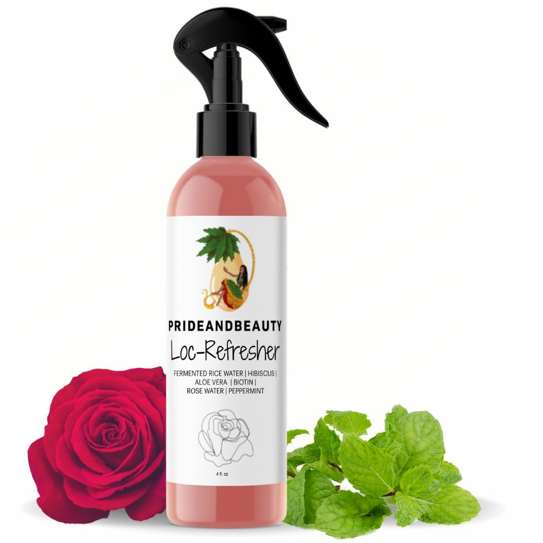 PRIDE AND BEAUTY HAIR + SKIN RESTORATION Rose Water & Peppermint Loc Spray front view
