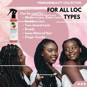 PRIDE AND BEAUTY HAIR + SKIN RESTORATION Rose Water & Peppermint Loc Spray lifestyle scene