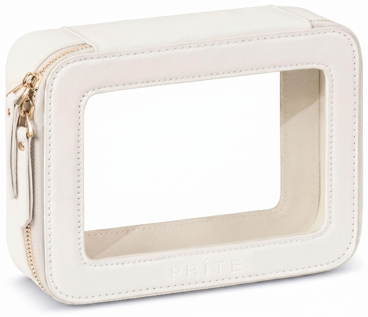 Prite Clear Makeup Bag front view with transparent design