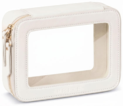 Prite Clear Makeup Bag front view with transparent design