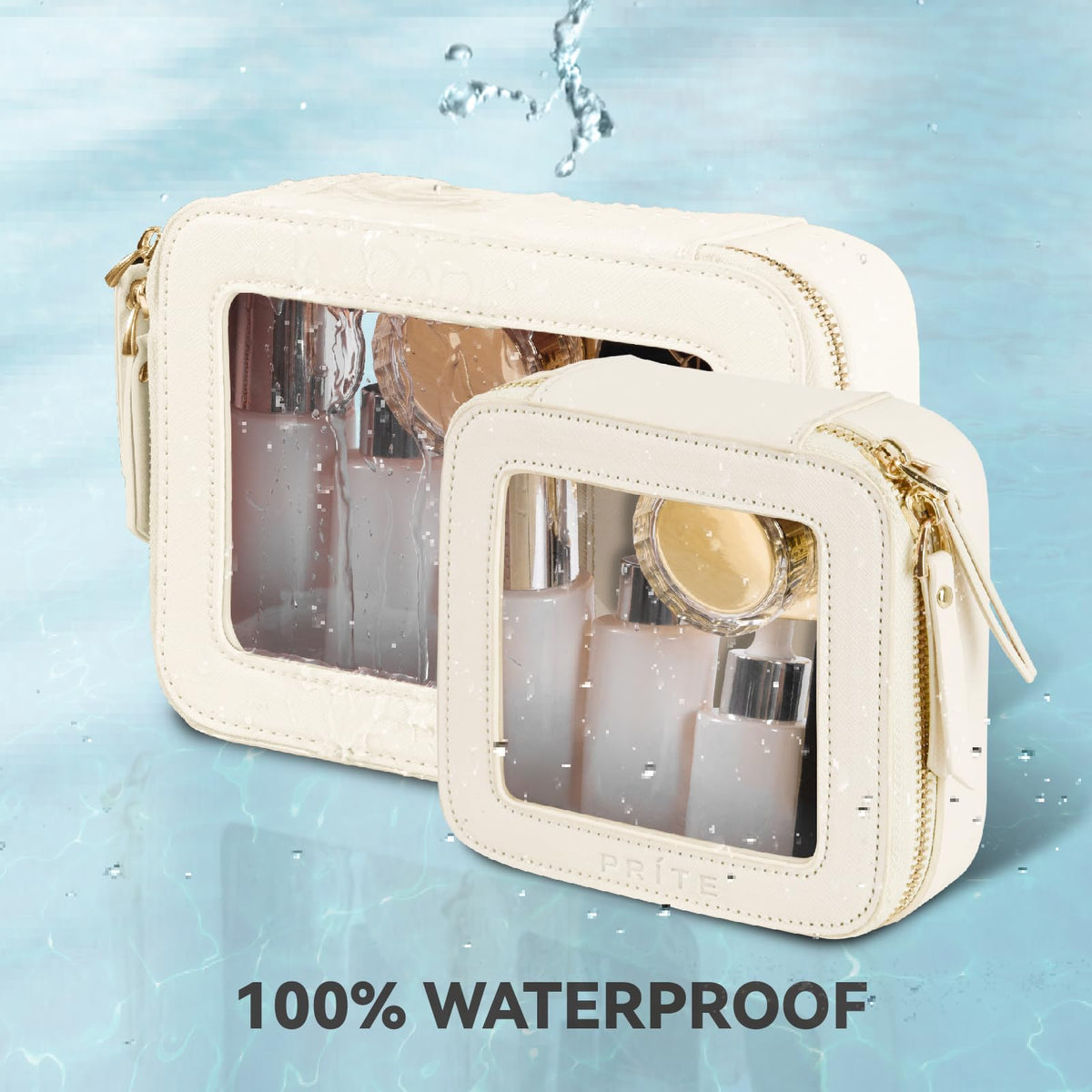 Prite Clear Makeup Bag Set in elegant gift box