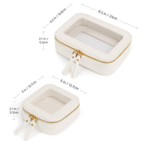 Prite Clear Makeup Bag Set open view showcasing interior organization
