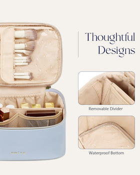Prite Makeup Bag displaying adjustable Velcro dividers