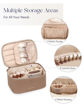 Prite Makeup Bag featuring vegan leather material close-up